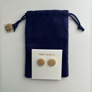 🌸Tory Birch Gold Kira Crystal Stud Earrings